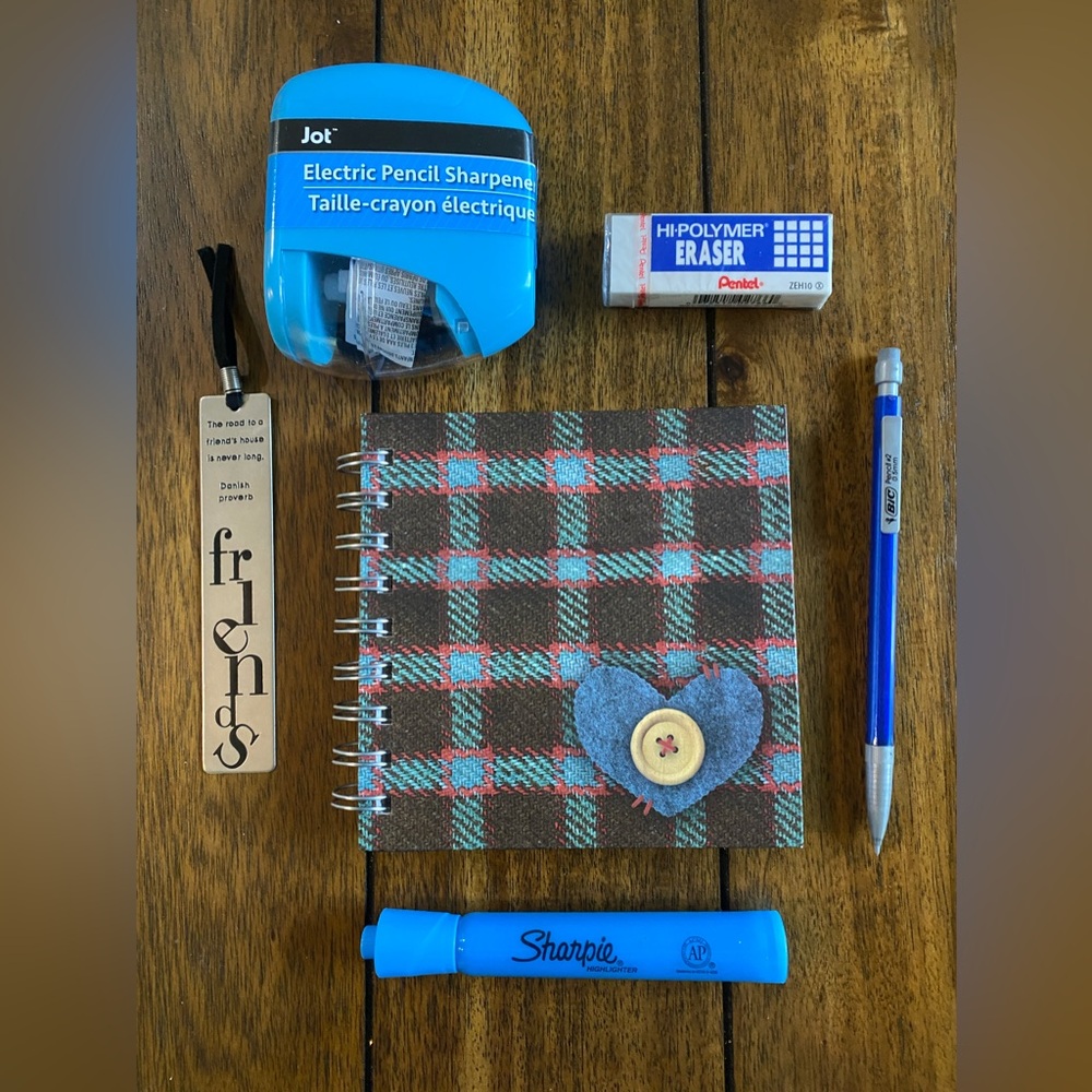 “New Notebook, Sharpener, Eraser Bundle of 6”